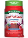 Nature 's Truth Kids Multivitamine Gummies with Probiotics CLAS124; 60 Count CLAS124; Berry Punch Flavor CLAS124; Vegetarian, Non-GMO, a gluten zdarma dodatek