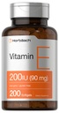 Horbäach Vitamin E Softgel Kapsle 200 IU i. v. 124; 90 mg Supplement IR 124; 200 Count IR 124; Non- GMO a gluten Free Formule