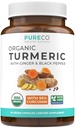 Organic Turmeric Ginger Black Pepper Dodatek - High potency Organic Turmeric Curcumin Kapsle s Ginger & Black Pepper pro zlepšení výhod a absorpce - Vegan & Non- GMO (1 měsíc dodávky)