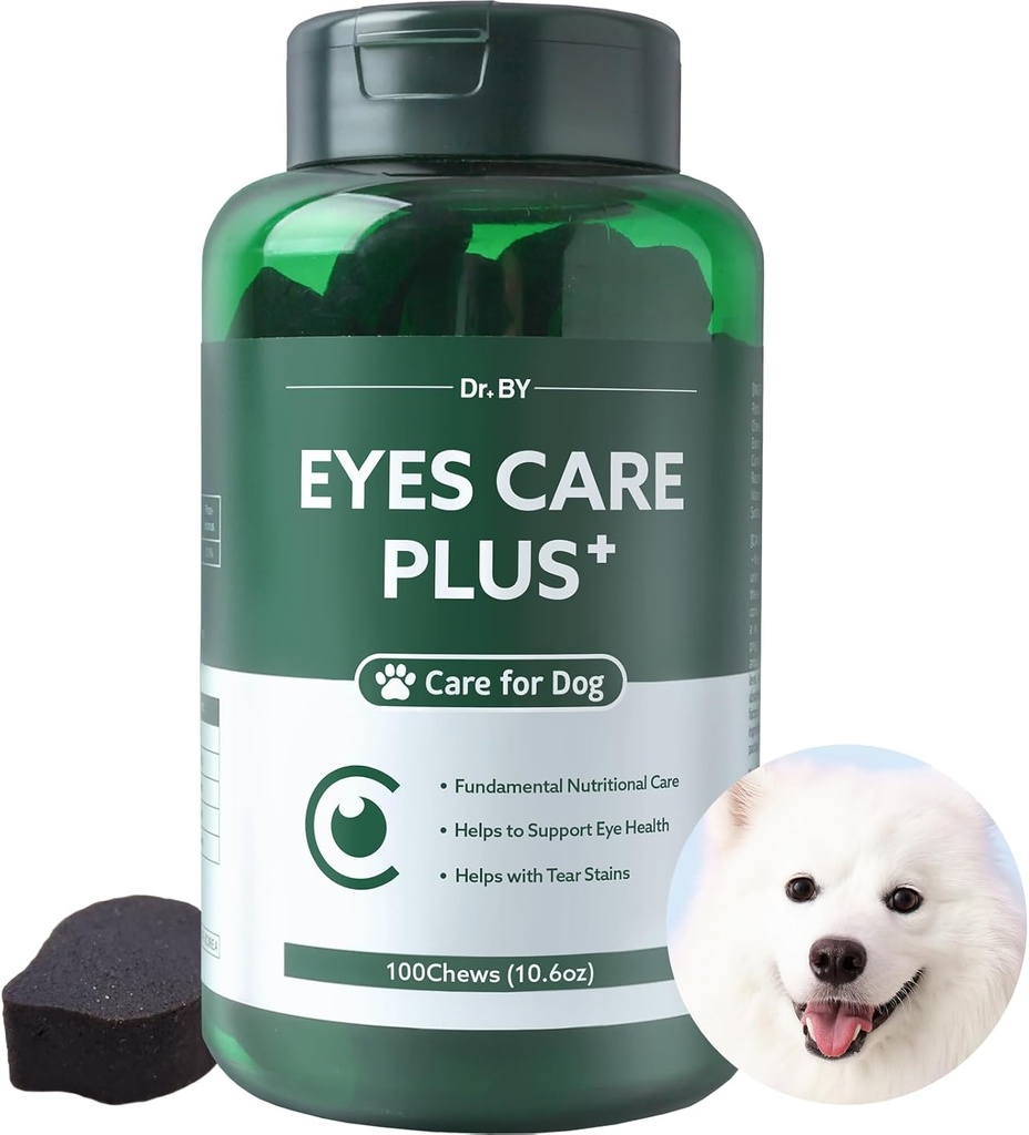Dr.by Eyes Care Plus Dog Tear Sain Doplněk Oční kapky pro psy Oční Zdraví Podpora s Mlékem Thistle Lutein Beta Carotene - 100 Měkké žvýkání