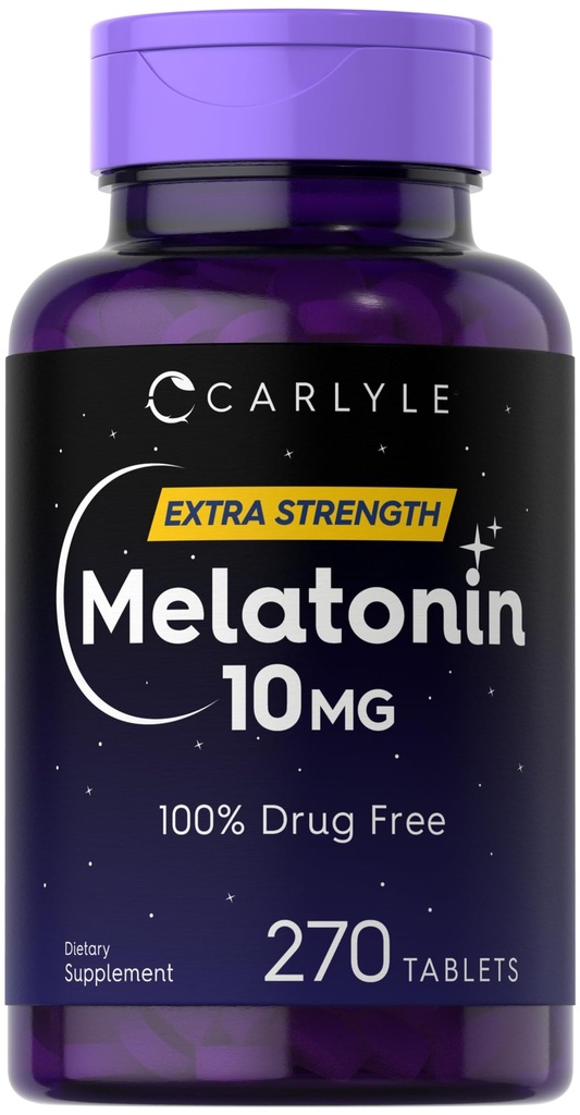 Carlyle Melatonin 10mg PHARMAN124; 270 Tablet PHARMAN124; s L- Theanine PHARMAN124; Vegetarian, Non- GMO, gluten zdarma dodatek