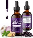 Leefy Organics Imunity Defense Blend - Dodatek k organické imunitní podpoře, Rychlý dodatek k imunitě, Imunitní posilovače pro dospělé, Imunitní Boost, Imunitní systém Booster, Imunity Boost - 2 Oz