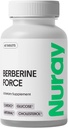 Nuray Berberine Force - podporuje kognitivní zdraví, Gastrointestinální zdraví, kardiovaskulární zdraví, a pomáhá udržovat metabolické zdraví - s folátem, R- Alpha Lipoic Acid - 60 Počet - 500mg