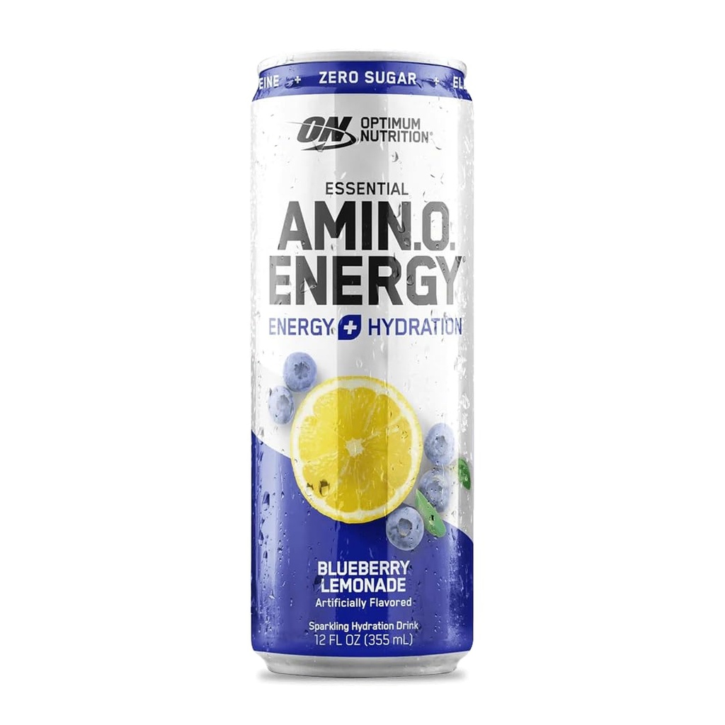 Optimum Nutrition Amino Energy Sparkling Hydration Drink, Electrolytes, Caffeine, Amino Acids, BCAA, Sugar Free, Blueberry Lemonade, 12 Fl Oz, 1 počet (balení May Vars)