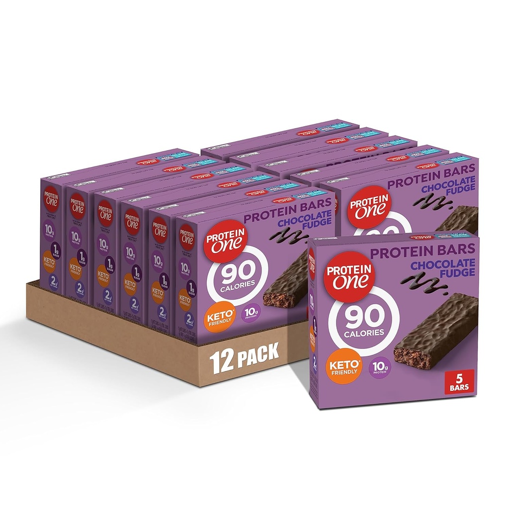 Protein One 90 Calie Protein Bary, Chocolate Fudge, Keto Friendly, 5 Ct, 4.8 oz (balení po 12)
