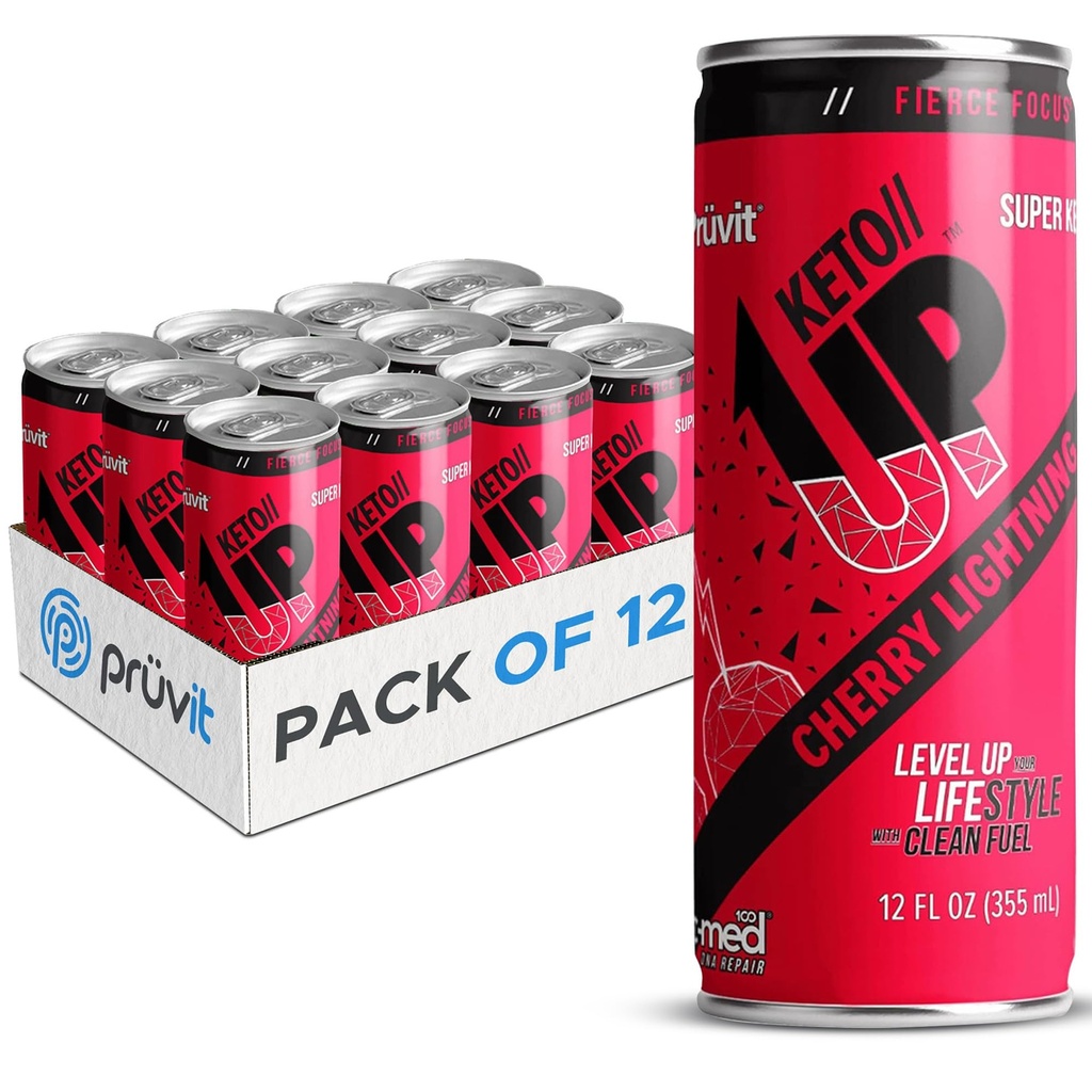 The Cherry Lightning Keto / / Up ® Drink - Ready-to-Drink Ketones for Focus for Men and Women - 12 Pack