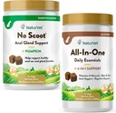 NaturVet All- in- One Dog Supplement - pro společnou podporu, stravení, pleť, coat Care - 120 měkkých žvýkaček a bez škubání pro psy - 120 měkkých žvýkaček - Podporuje zdravé anální žábry a Bowel funkce