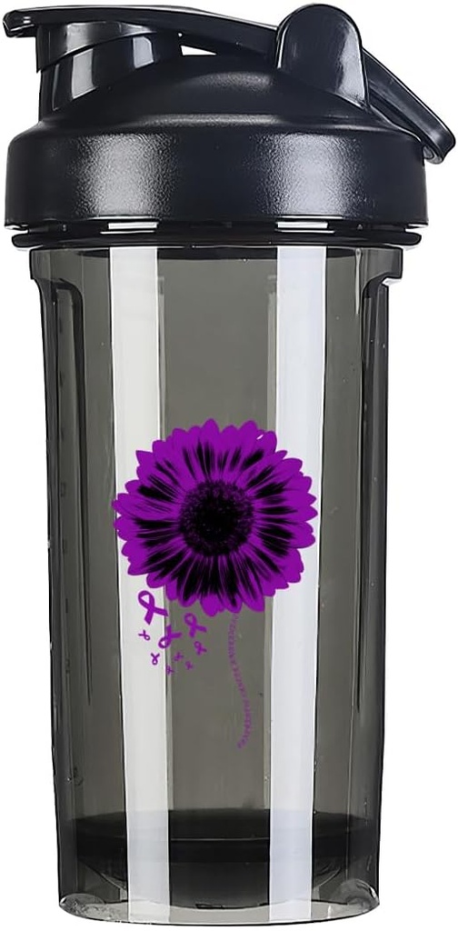 Pancreatic Cancer Awatness 18 Ounce Shaker Lahvička Mixer Leak- proof Pre Workout Protein Shakes Strava Náhrada Shakes Lahve 500ML / 18 Oz Black & -1 & -1-1