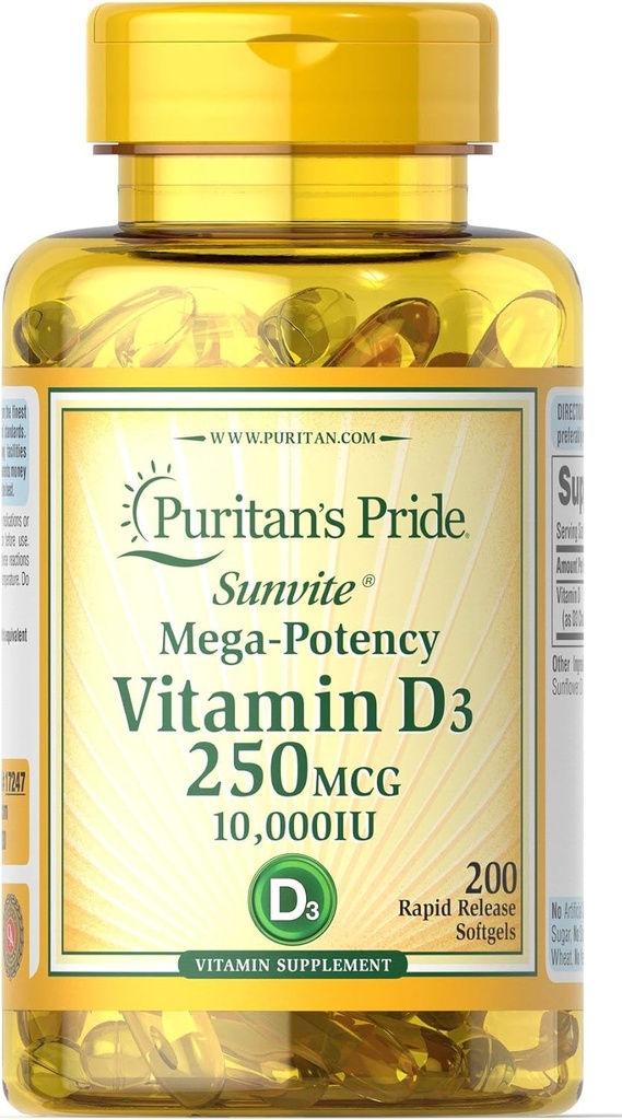 Puritan 's Pride Vitamin D3 250 mcg (10 000 IU)
