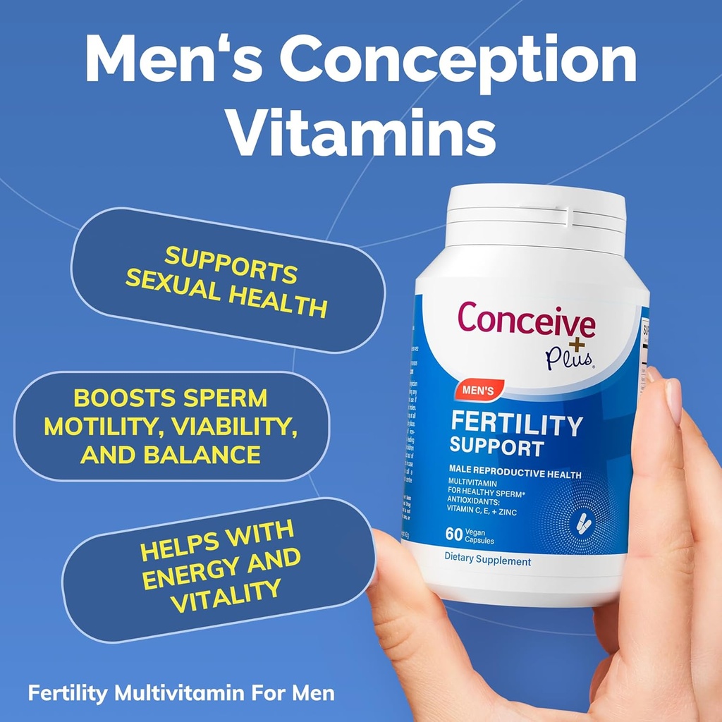 CONCEIVE PLUS Mens plodnost Bundle, plodnost Vitamíny 60 Počet a plodnost Lubrikant 2.5 Ounce