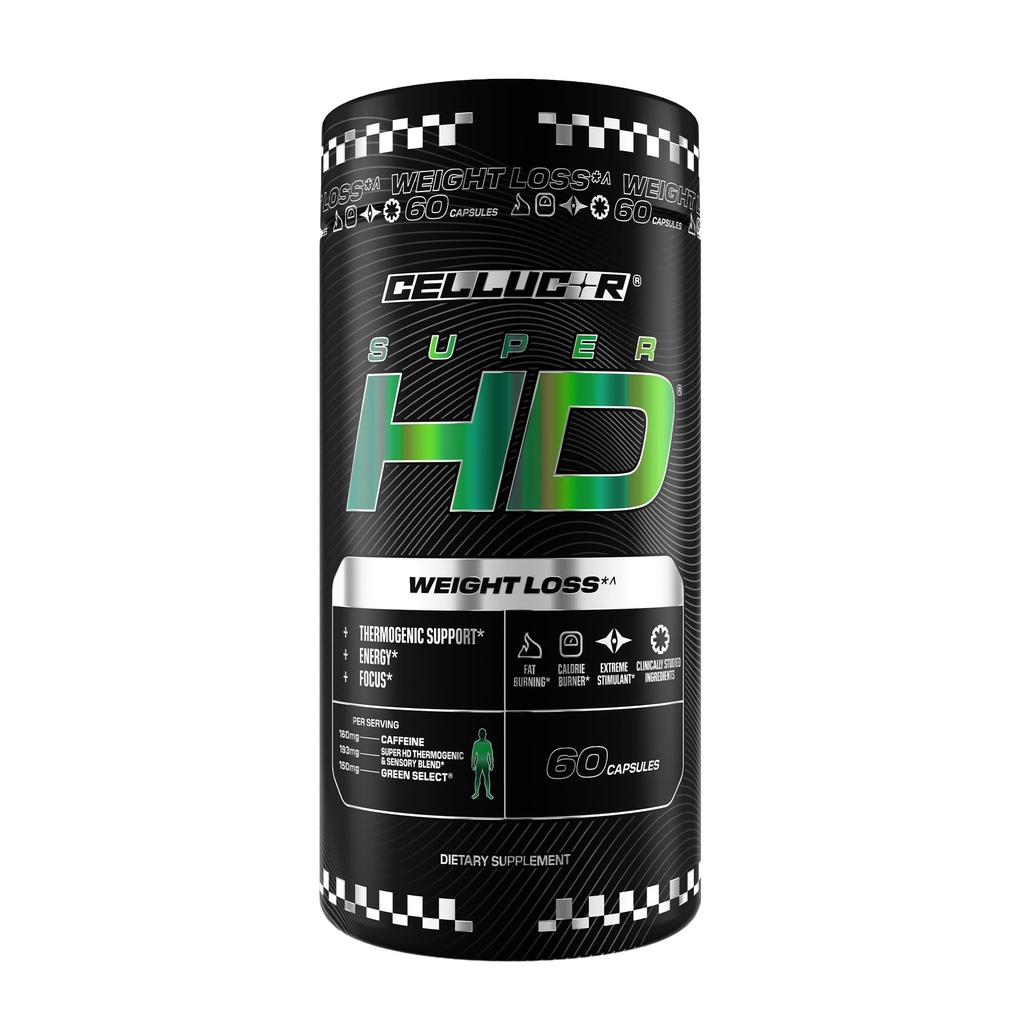 Cellucor SuperHD termogenní spalovač tuků doplněk hmotnosti, Appetite Conpressant, & Energy Booster Capsimax, Green Tea Extract, 160mg kofein & Více 60 Kapsle (Balení květen Vary)