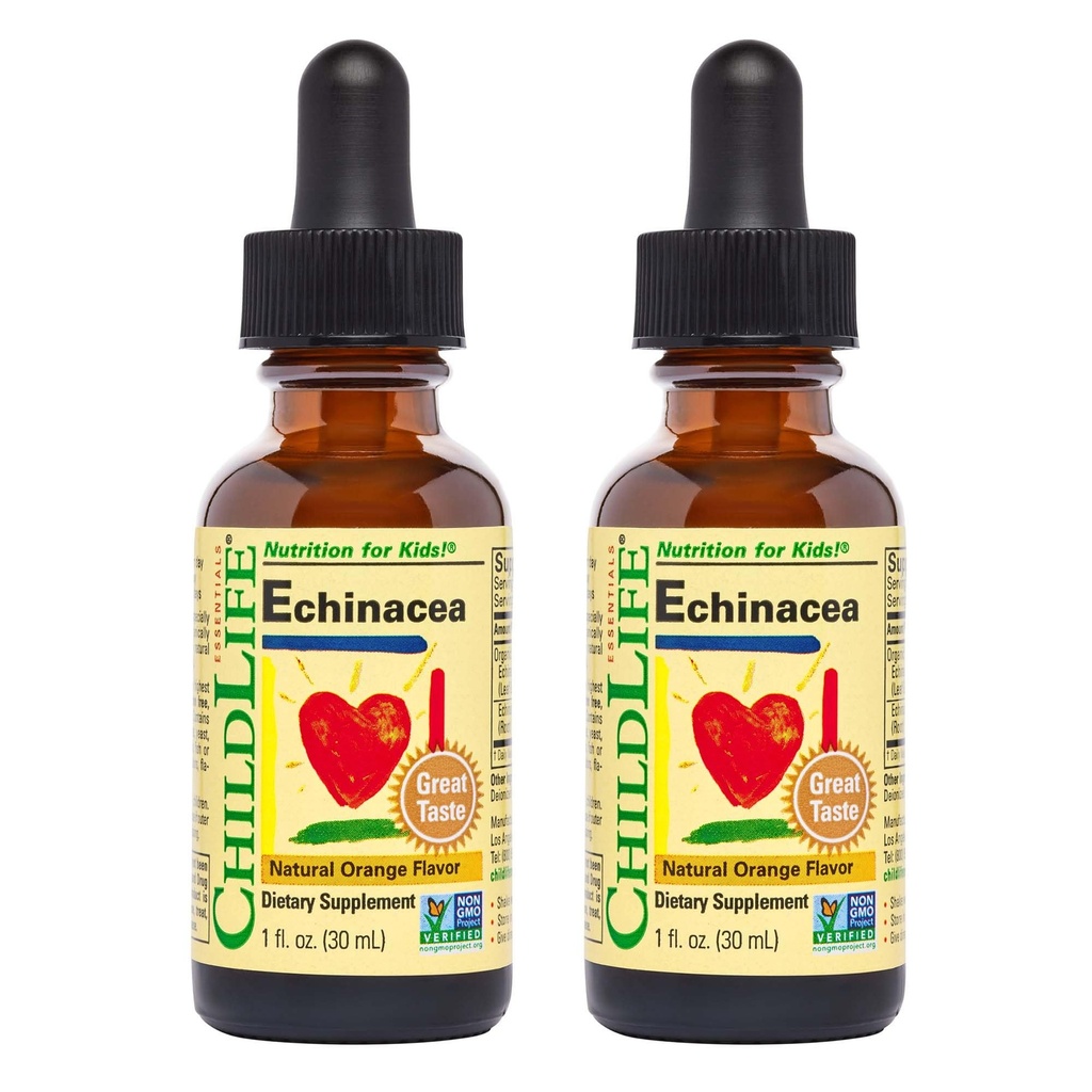 Dětský život ESSENTIALS Echinacea pro děti - Děti Echinacea kapky, tekuté tinktura, Alkohol zdarma dodatek pro děti, Toddlers, děti - přírodní pomeranč, 1 Fl Oz (balení po 2)