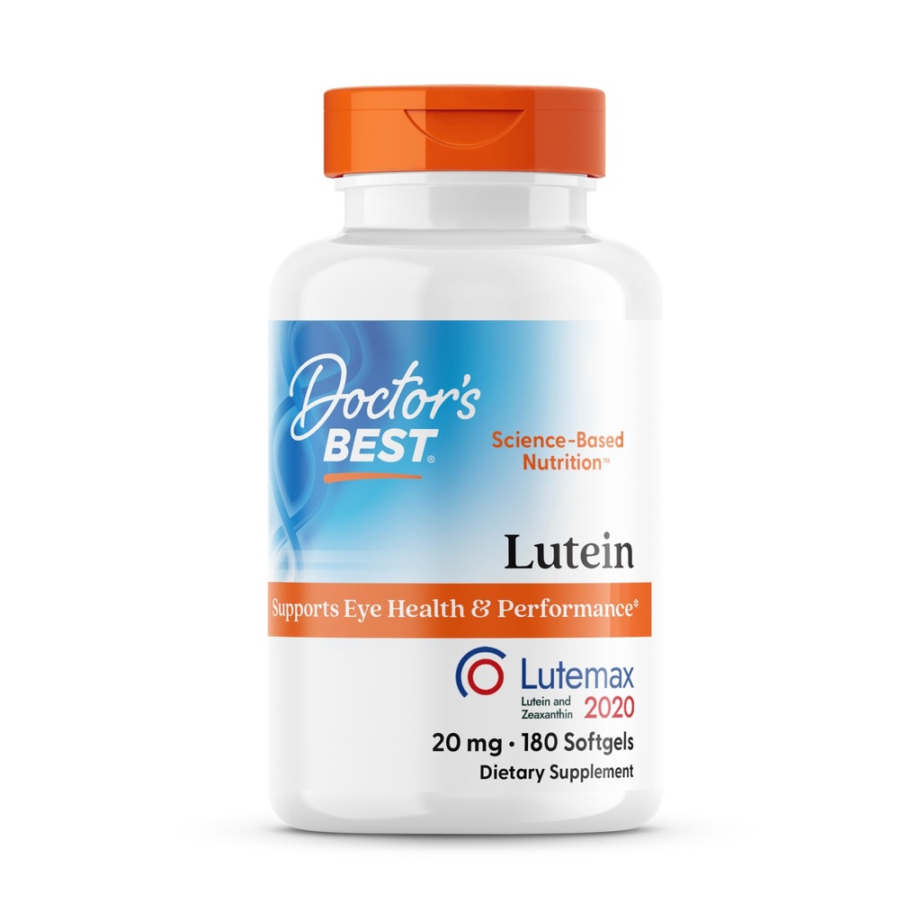 Lékař je nejlepší Lutein, 20 mg, podporuje Eye Health & Performance, Non- GMO, Gluten zdarma 180 Softgels