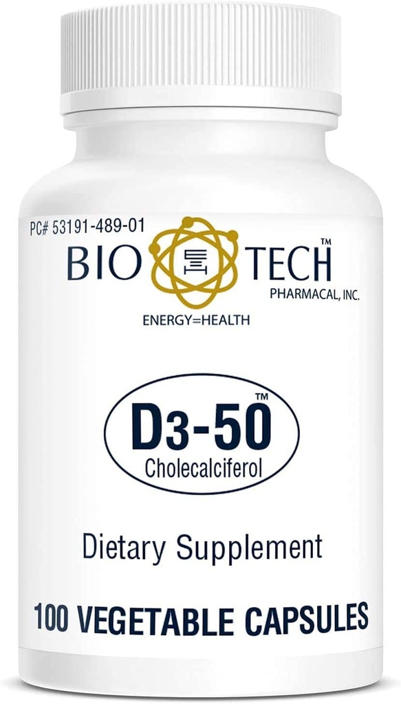 Bio- Tech Pharmaceutical Vitamin D3 (D3- 50 50k IU, 100 Veg Count)
