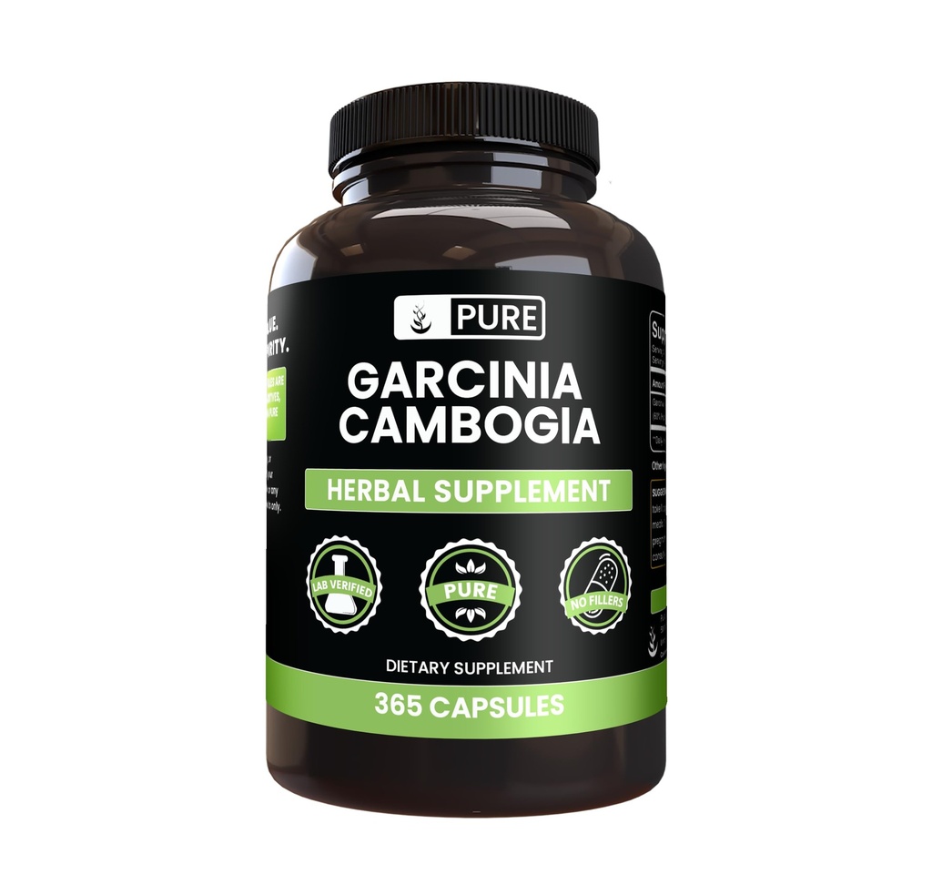 PURE ORIGINAL INGREDIENTS Garcinia Cambogia, No Magnesium or Rice Fillers, Always Pure, Lab Ověřeno (365 Počet)