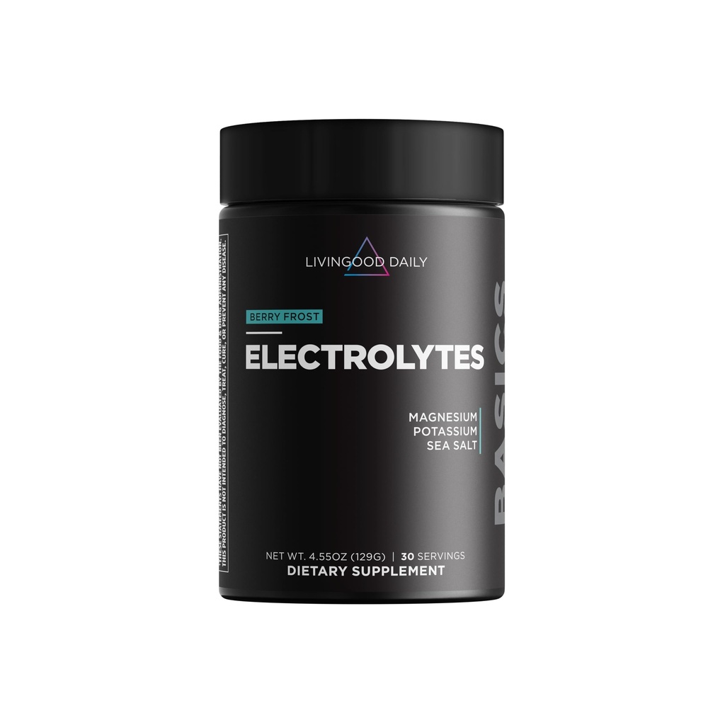 Livingood Daily Electrolytes Powder, Electrolytes Hydration Drink Mix s vitamínem C, hořčík, Taurin & Sea Salt, Electrolyte dodatek pro energii a hydrataci, Keto, Berry Frost Flavor, 30 Srvgs