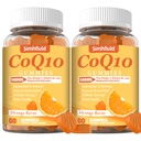 2 Pack CoQ10 500MG Gummies - Plus Omega-3, hořčík, vitamín B3 & zinek - 3X Lepší absorpce Koenzym Q10 Doplňky pro srdeční zdraví, Cellular Energy & Antioxidant, Non- GMO 120