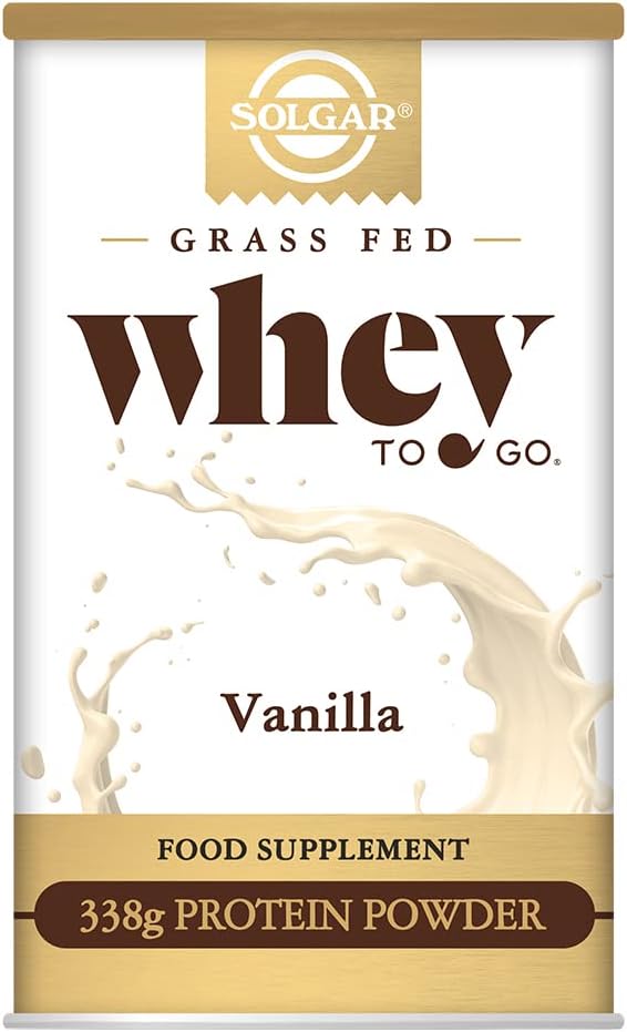 Solgar Grass Fed Whey to Go Protein Powder Vanilla, 11.9 oz - 20g Grass- Fed protein z novozélandských krav - Great Tasting & Mixes Easily - Podporuje sílu a obnovu - 13 porcí
