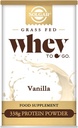 Solgar Grass Fed Whey to Go Protein Powder Vanilla, 11.9 oz - 20g Grass- Fed protein z novozélandských krav - Great Tasting & Mixes Easily - Podporuje sílu a obnovu - 13 porcí