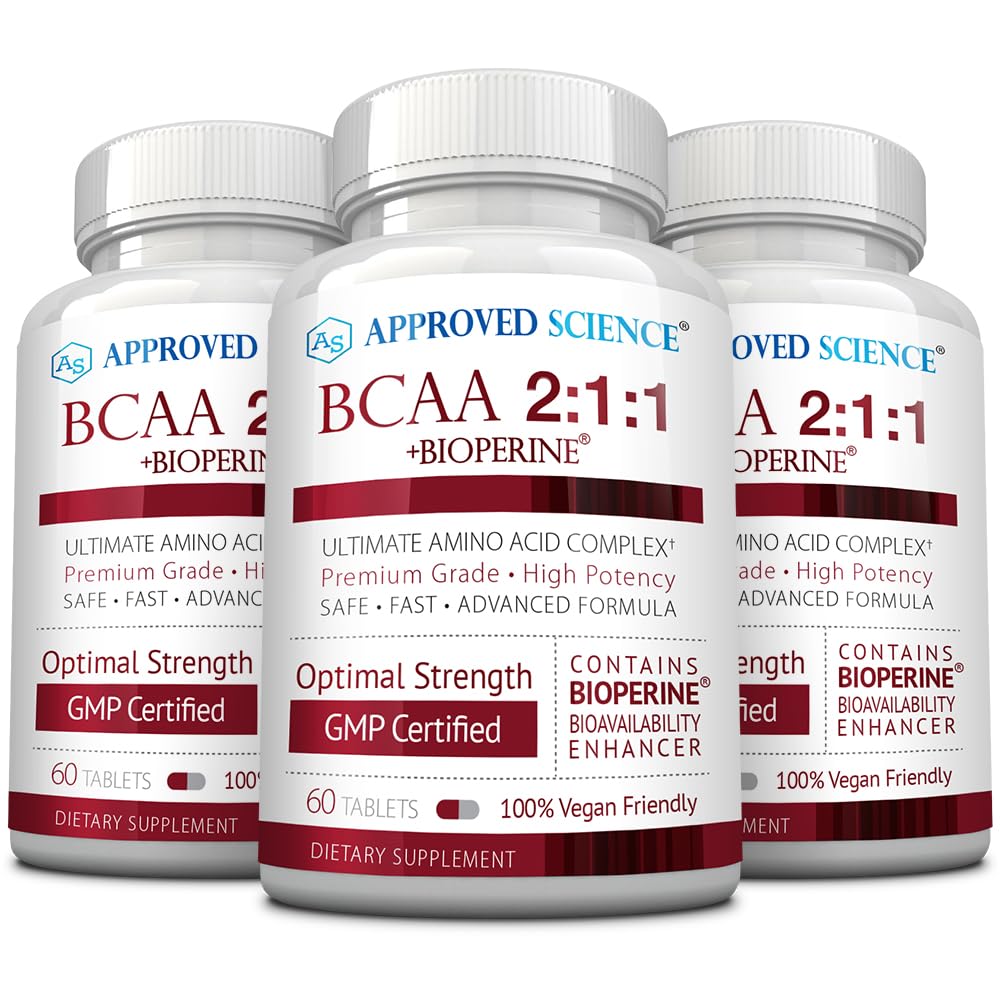 Schválený doplněk vědy BCAA - 180 Tablet - 2400mg - Zvýšení výkonu a zvýšení svalové deformace - L- Leucin, L- Isoleucin, L- Valin - Made in USA, Non- GMO