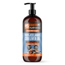 Wild Cod Clean Jaterní Oil 16oz Nejvyšší Omega 3 1150mg / tsp, Nejvyšší čistota, High EPA / DHA, Vitamin A & D - Reduces Stching, Zdravá kůže & Coat, Mobility, BPA-Free, Pump incl.