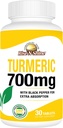 Rise- N- Shine 700 mg kurkuminu s černým pepřem - Bylinné doplňky pro pokožku a společnou podporu - 30- denní zásobování