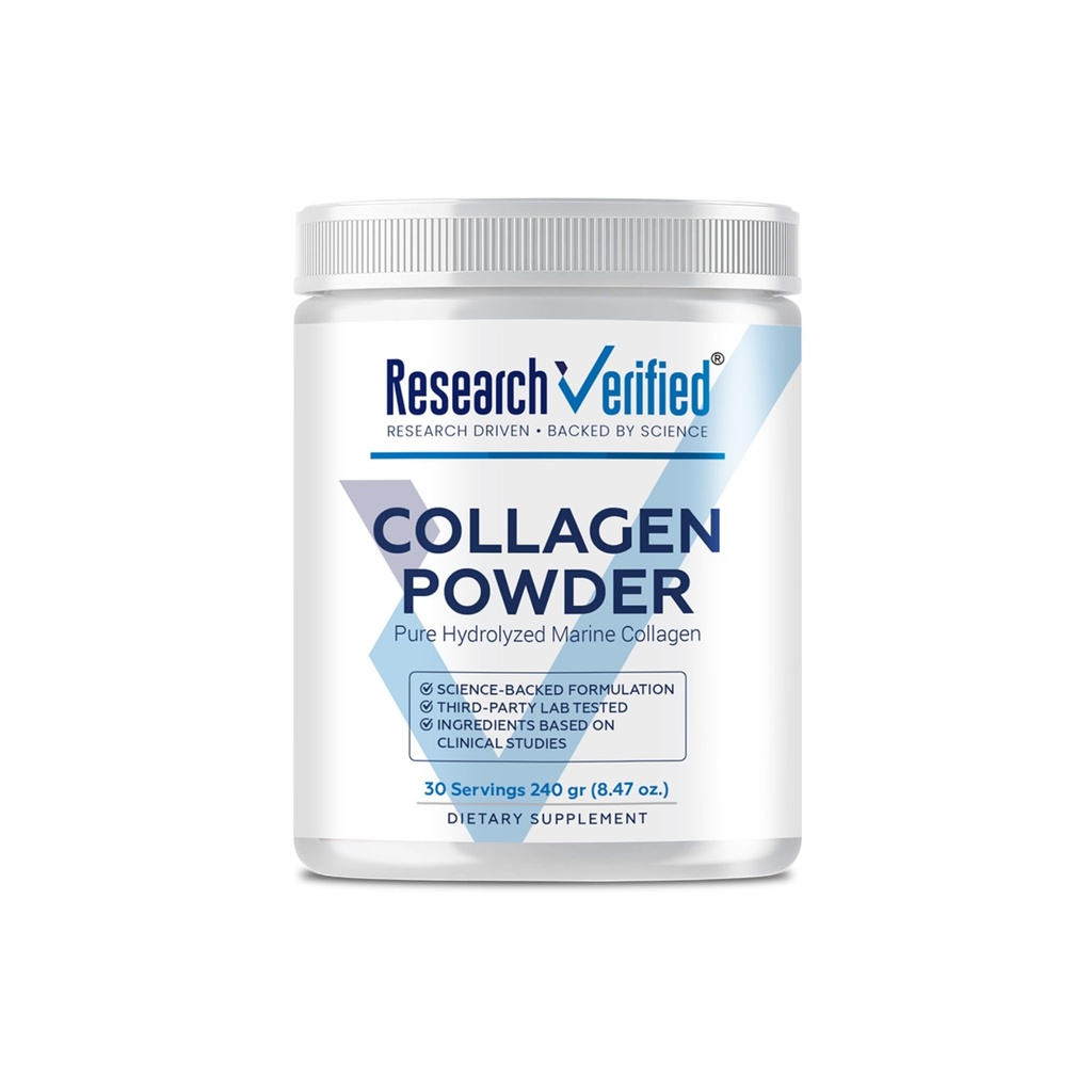 Výzkum ověřený ® kolagen prášek - Hydrolyzované Marine kolagen - Neochucený - Hydratace kůže a elasticita, Muscle Recovery, Non GMO - 30 Scoops per Container - 1 měsíc dodávky