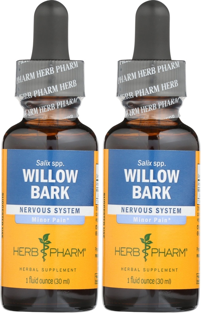 Herb Pharm Willow Bark Liquid Extract for Minor Pain - 1 Ounce (DWILL01) (Balení po 2)