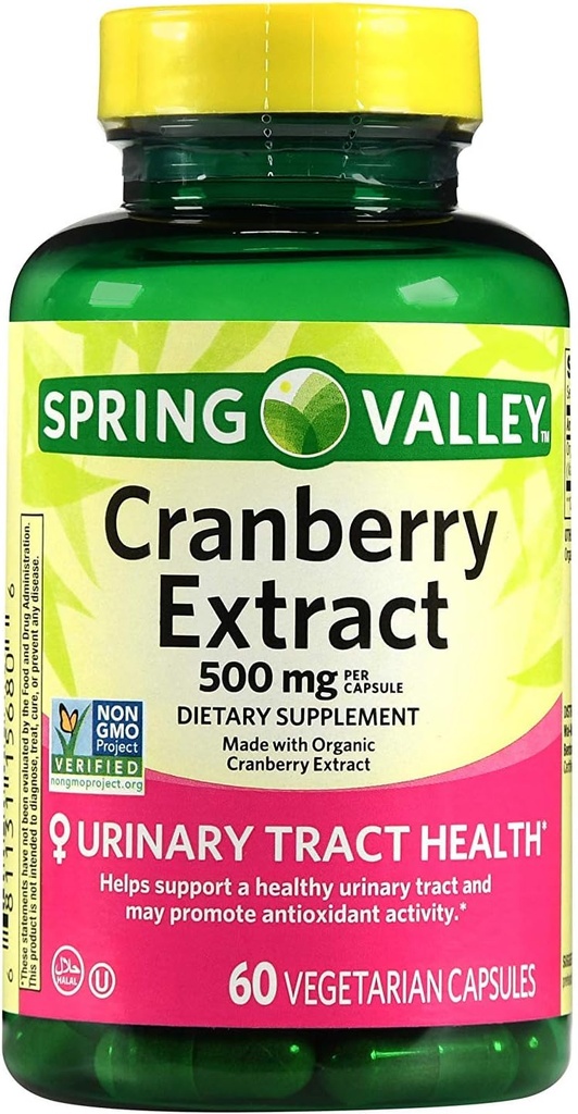 Spring Valley Cranberry Extract, 60 Počet, 500 mg na tobolku
