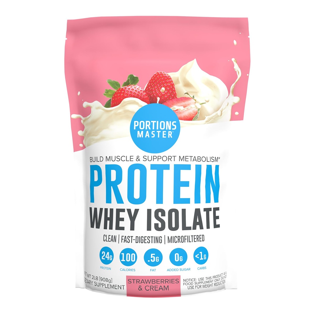 Přístavy Master CFM Syrovátka izolovaný proteinový prášek, 2 LB, 23g Nízký karb, nízký tuk, Cold- zpracované, rychlé absorbování, růst svalů a podpora obnovy (Jahody & Cream)