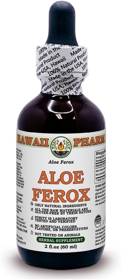 Aloe Alcohol- Free Liquid Extract, Aloe (Aloe Ferox) Sušený list Glycerite Herbal dodatek 2 oz