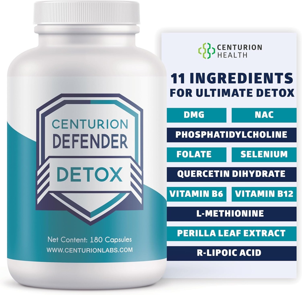 Centurion Defender Detox, Jaterní čištění Detox & Opravy dodatek s fosfatidylcholin, Vitamin B6, Folát, L- Methionin a R- lipoová kyselina, 180 Caps