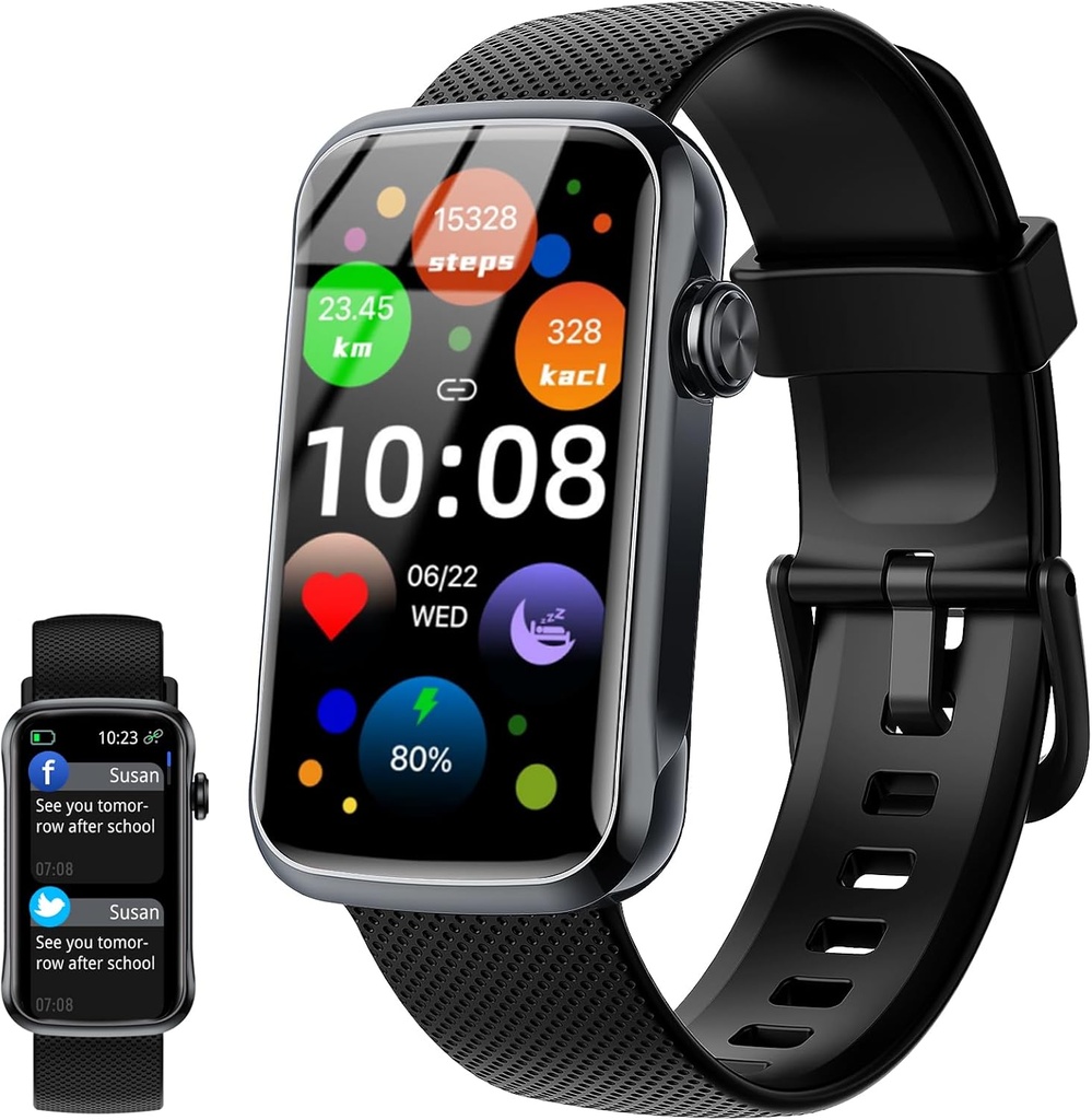 Smart Watch, 1.47 "HD Smartwatch pro muže ženy s 24 sportovní módy, IP68 Vodotěsný Fitness Tracker s 24 / 7 srdeční frekvence / spánek / SPO2 monitor, Step Tracker, Pedometr, Activity Tracker pro Android iOS