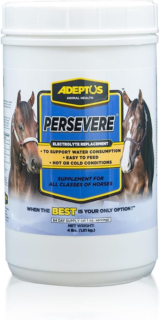 Adeptus Nutrition Perhard Electrolyte dodatek pro všechny třídy koní, podporuje hydrataci, vyvážený vzorec pro výměnu potu, Prebiotic Yeast Base, Easy- Feed Powder, 4 Lbs