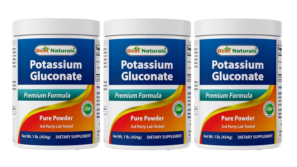 Nejlepší Naturals Draslík Gluconate 1lb prášek (1 LB (balení po 3))