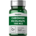 Piping Rock Chromium Picolinate 1000mcg colum124; 360 tablet pilulky 124; Vegetarian, Non- GMO, gluten zdarma dodatek