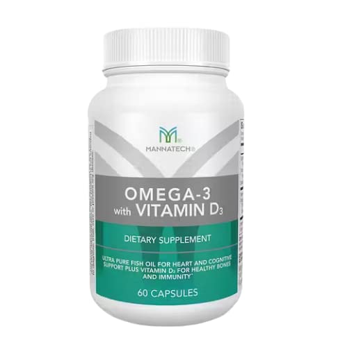Mannatech Omega33 s vitamínem D3 pro kosti, srdce zdraví a kognitivní podpora, vyrobený z čistého rybího oleje