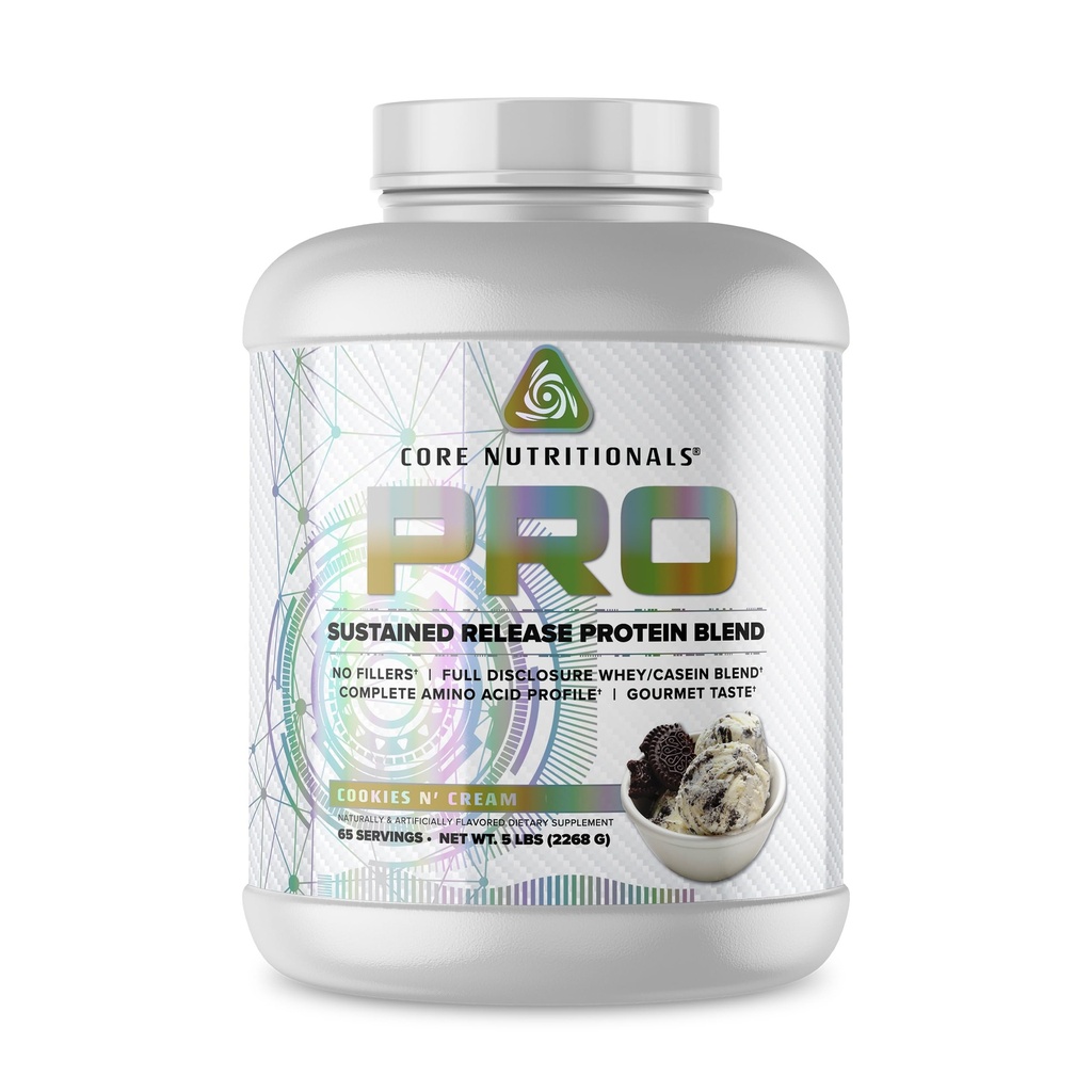 Core Nutritionals Pro Setrvalá verze syrovátkové bílkoviny Blend 124; s trávicí enzymy 124; 25g protein, 2g sacharidy 124; No Fillers Credi124; 5 Pound (Cookies N Cream)