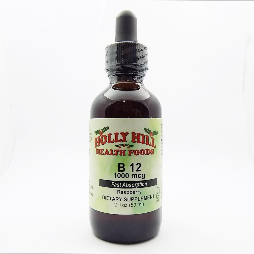 Holly Hill Health Foods, Fast Absorpce B- 12 1000 MCG, Malina, 2 Ounce
