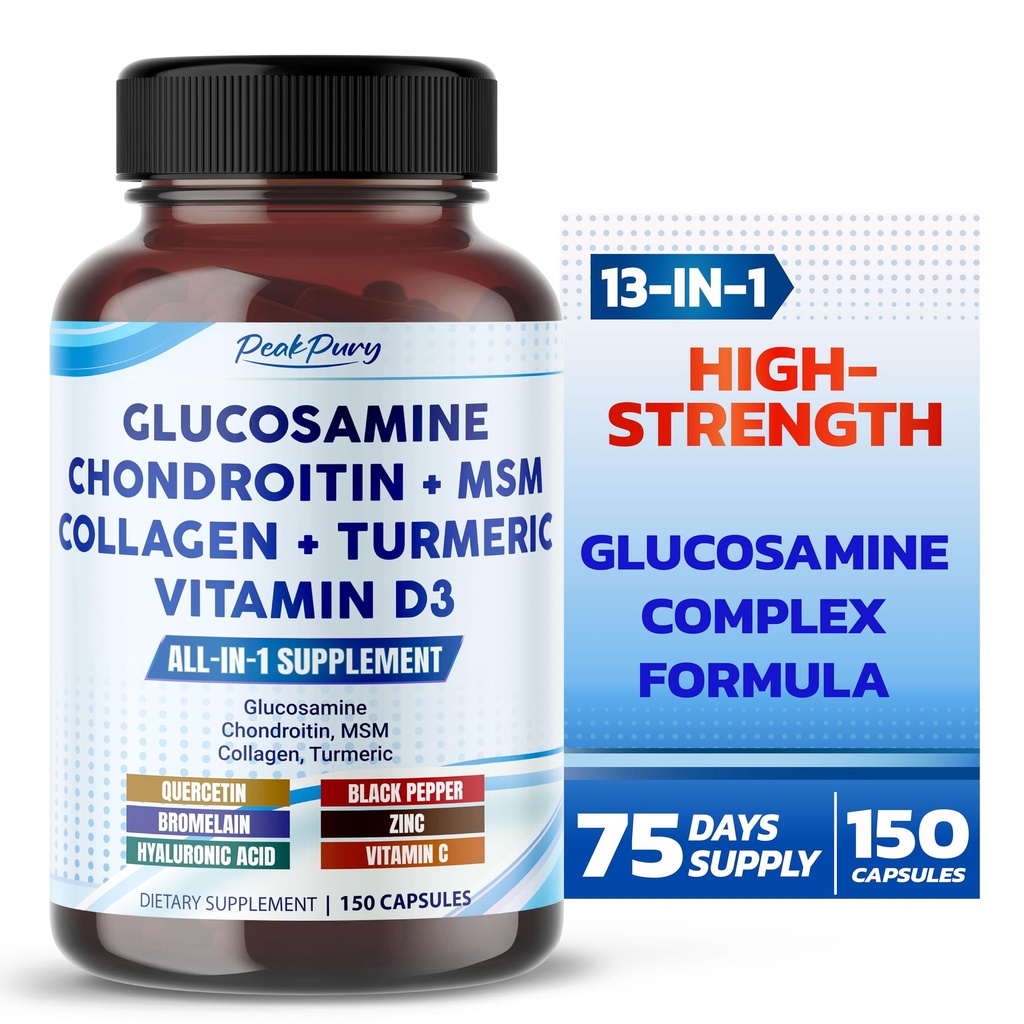 Glucosamine Chondroitin MSM Kolagen Turmeric - Společná zdravotní podpora - Vyrobeno v USA