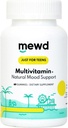 MEWD dospívající / děti Daily Multivitamin Gummy s Natural Mood Enhancer, Vegan, Imunitní systém Booster Dodatek, Děti Vitamin se železem, zinek, Lepek Free- Focus Vitamin pro Kids- Brain Health- Made in USA