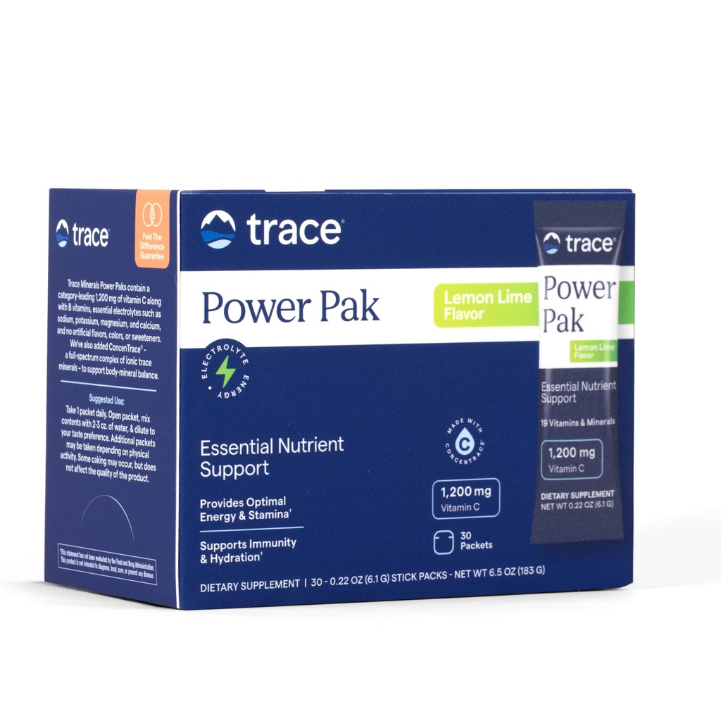 Stopa Minerály Power Pak Multivitamin a Multimineral Packets - Electrolyte Support - 1200 mg vitaminu C plus 70 + Stopa Minerály - Lemon Lime Flavor - 30 Packets