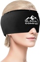 Glacial Comfort Migréna Relief Cap - Studená terapie a komprese pro bolest hlavy Relief, Nastavitelné a opakovaně použitelné, Freezeable, Odorless, Non-Toxic, Komfortní Fit pro všechny velikosti hlavy, Mathers Day Gift Idea.