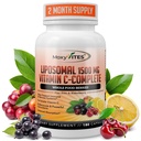 Lipozomální vitamín C se zinkovou kapslí - Vit C Organic Elderberry, Amla, Camu Camu- Vitamina C vysoká absorpce, anti aging, imunitní podpora, 1500mg / Serving 3 Month Supply Gluten Free non GMO Veggie Caps