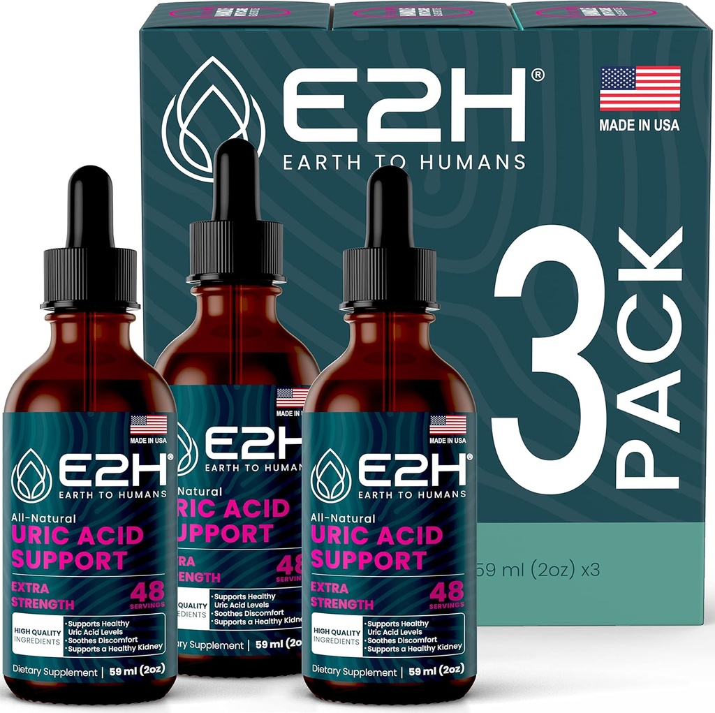 E2H Support Acid Supplementary - Tart Cherry and Devil 's Claw - Podporuje Uric Acid Health and Ledney Function Non- GMO - Vegan - (3 láhve)