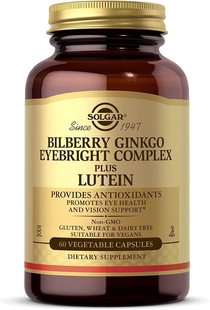Solgar, Bilberry Ginkgo Eyebright, 60 hrabě