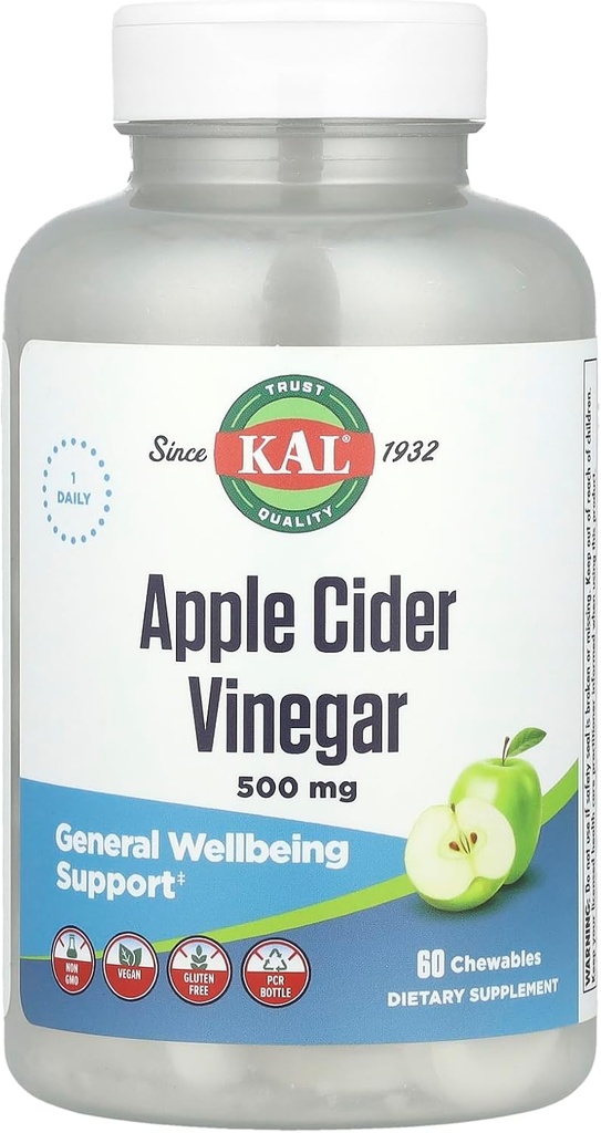 Kal Apple Cider Ocet - 500 mg - 60 Žvýkací tablety