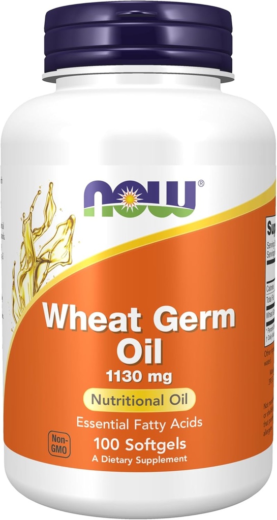 Nyní Potraviny Doplňky, Pšeničný Germ Oil 1,130 mg s esenciálními mastnými kyselinami (EFA), Nutritional Oil, 100 Softgels