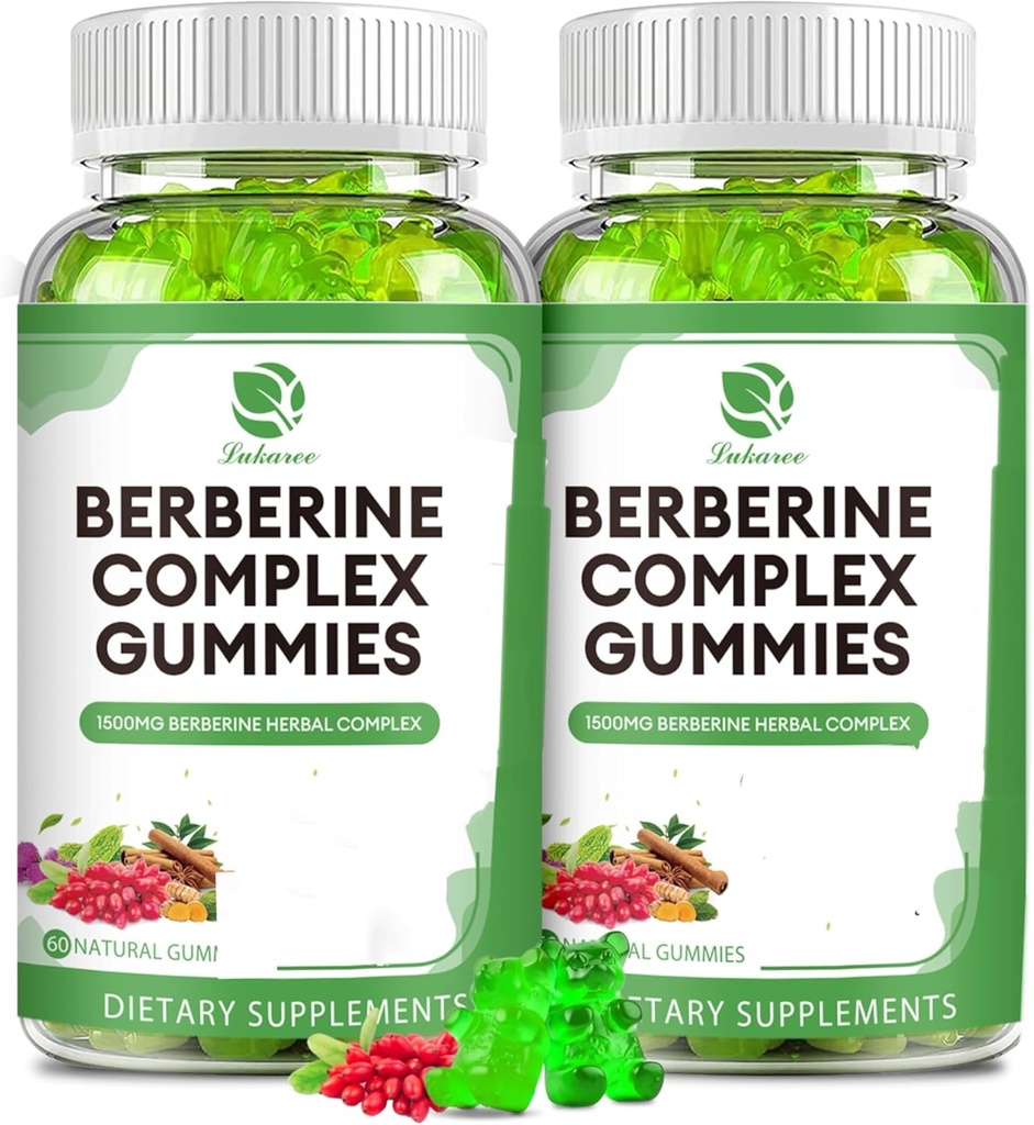 Berberine Complex Gummies- Berberine with Ceylon Cinnamon, Turmeric, Milk Thistle Bitter Melon for Cell Imunitary Health -120 Counts