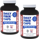 Yerba Prima Denní Fiber Formule - 180 uzávěry (Balení po 2) - Rozpustný a nerozpustný doplněk stravy - Colon Cleanse - Gut Health - Vegan, Non- GMO, gluten- bez